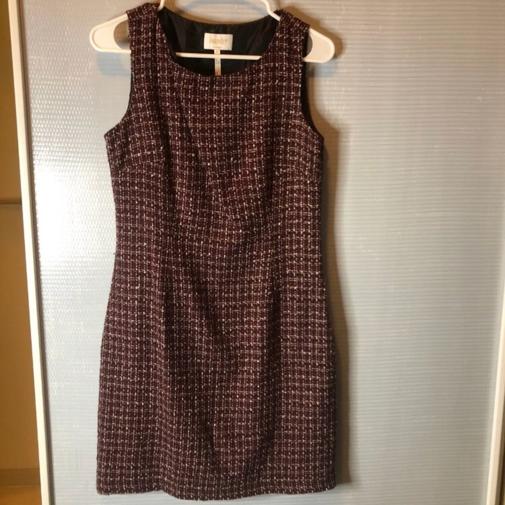 Maroon tweed dress